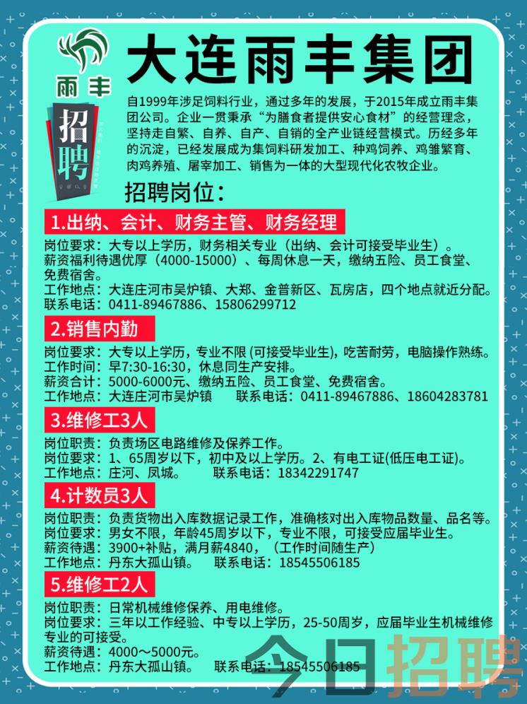 瓦房店招聘网最新招聘信息汇总