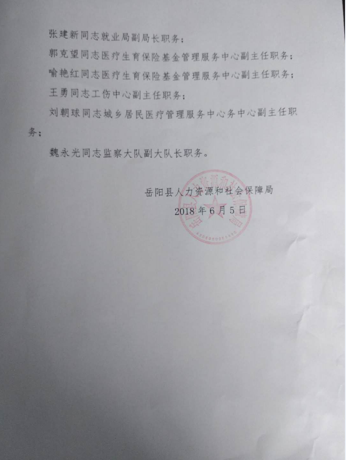 长阳土家族自治县人力资源和社会保障局人事最新任命通知