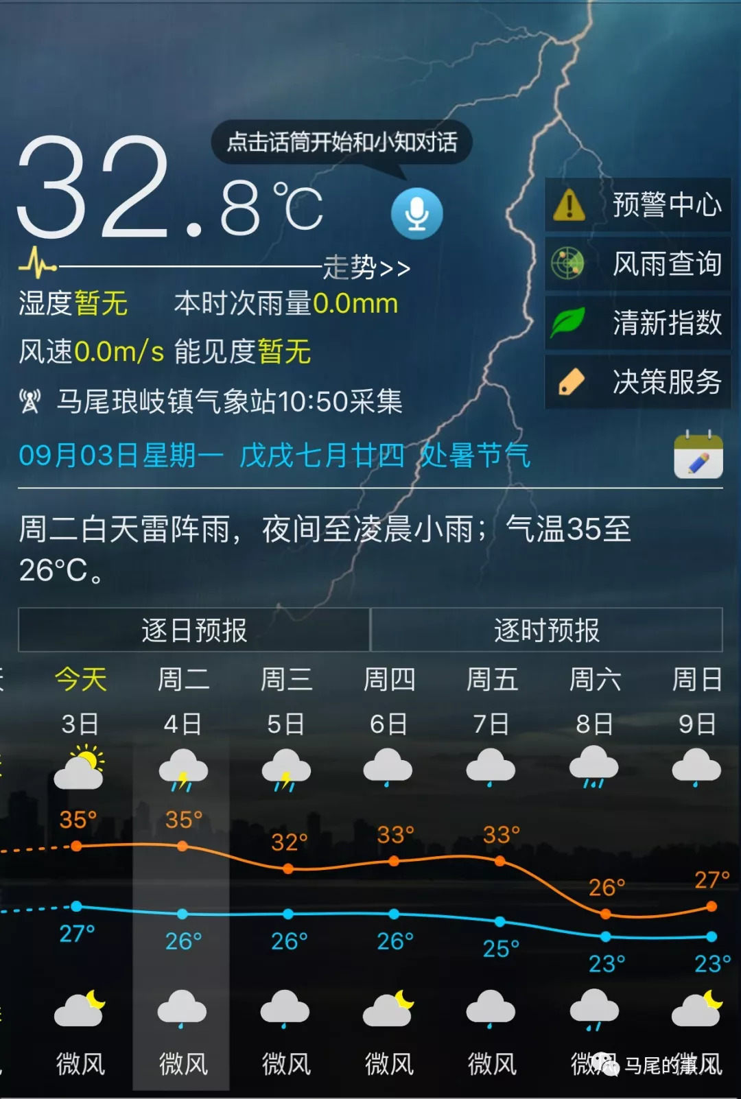 会城街道天气预报更新通知